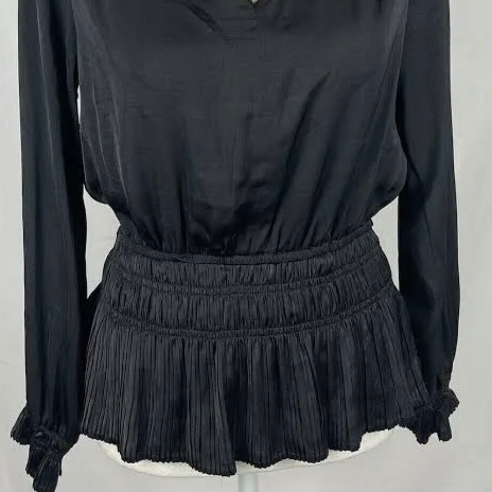 Philosophy | Black Silky Long Sleeve Blouse | Size XL - Picture 2 of 8